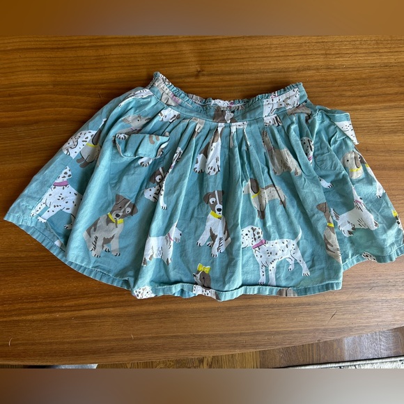 Mini Boden Other - Mini Boden Dog Print Light Blue Cotton Skirt with pockets Size 5-6Y